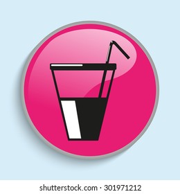 A glass of juice. Vector icon.