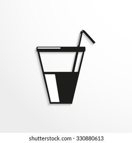 A glass of juice. Vector icon.