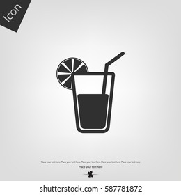 Glass of juice vector icon