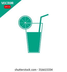 glass of juice vector illustration