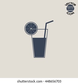glass of juice vector illustration
