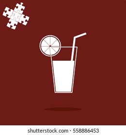glass of juice vector illustration