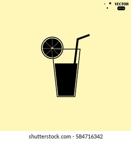 glass of juice vector illustration