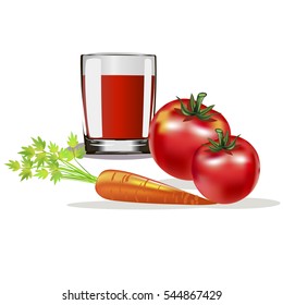 a glass of juice from vegetables