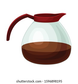 Glass Kettle for Making Tea Vector Illustrated Element. Useful Household Item