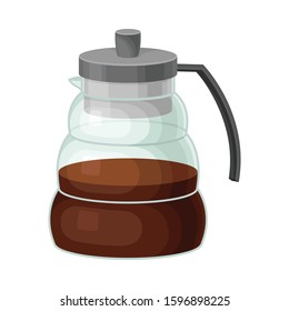 Glass Kettle for Making Tea Vector Illustrated Element. Useful Household Item