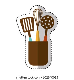 glass with kitchen cutlery isolated icon vector illustration design