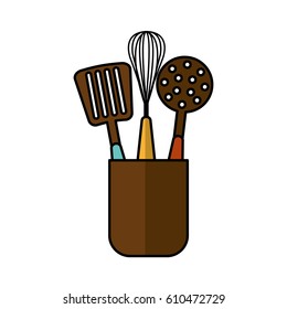 glass with kitchen cutlery isolated icon vector illustration design