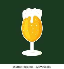 Glass Lager beer icon. Vector beer. Glass with beer isolated on background vector illustration