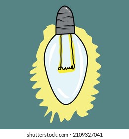 Glass lamp doodle style vector