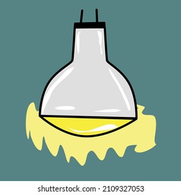 Vector de estilo de doodle de lámpara de vidrio