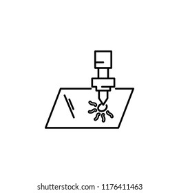 Glass laser cutting icon. Element of laser application in production for mobile concept and web apps illustration. Thin line icon for website design and development