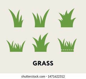 Glass Lawn Plant. Flat Vector Line Icon Set.