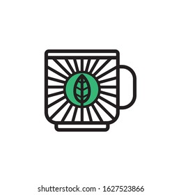 Glass Leaf illustration Icon Logo