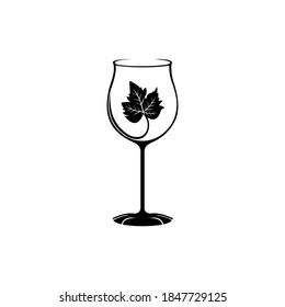 glass and leaf logo design