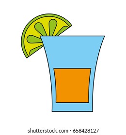 glass lemon flat illustration