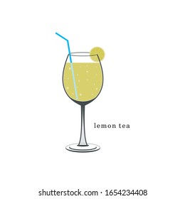 Glass of lemon ice logo vector.