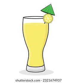 a glass of Lemon juice, fresh Lemon juice, fruity juice, delicious Lemon juice cartoon vector logo icon design illustration wallpaper background