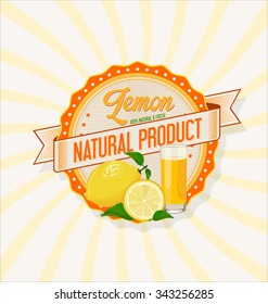 Glass of lemon juice with fruit background