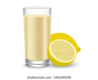 A glass of lemon juice, which is white in color