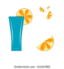 A glass with lemon slices, isolated illustration