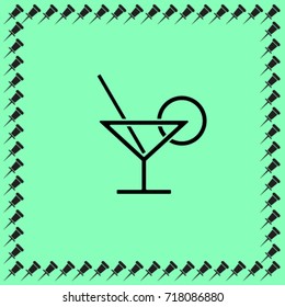 Glass and lemon vector icon