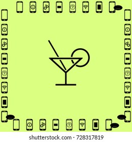 Glass and lemon vector icon