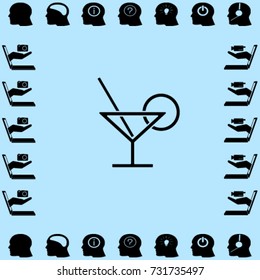 Glass and lemon vector icon