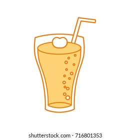 glass of lemonade with drinking straw