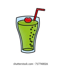 glass of lemonade with drinking straw