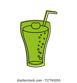 glass of lemonade with drinking straw