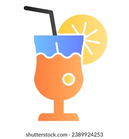 Glass of lemonade flat icon. Fresh drink color icons in trendy flat style. Lemon juice gradient style design, designed for web and app. Eps 10