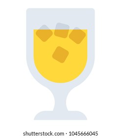 A glass of lemonade with ice cubes in it