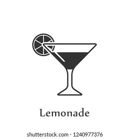 A glass of Lemonade icon. Element of drink icon for mobile concept and web apps. Detailed A glass of Lemonade icon can be used for web and mobile