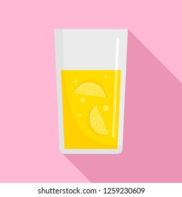 Glass of lemonade icon. Flat illustration of glass of lemonade vector icon for web design