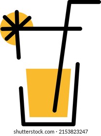 Glas Limonade, Illustration, Vektorgrafik auf weißem Hintergrund.