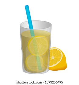 
a glass of lemonade and lemon
