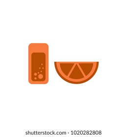 Glass of lemonade with lemon slice. Vector illustration.