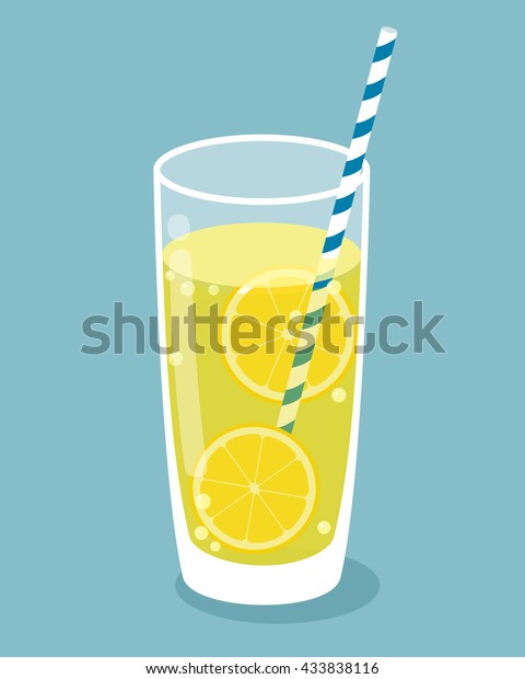 Glass Lemonade Lemon Slice Vector Illustration Stock Vector Royalty Free 433838116