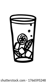 GLASS OF LEMONADE ON A WHITE BACKGROUND IN THE VECTOR