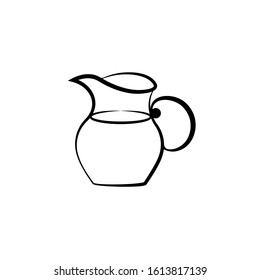 Glass lemonade pitcher outline icon. Clipart image isolated on white background