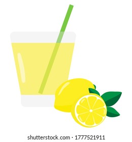 Glass with lemonade. Vector image, eps 10