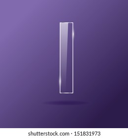 Glass letter I