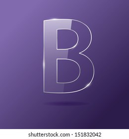 Glass letter B