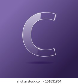 Glass letter C
