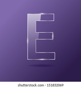 Glass letter E