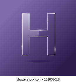 Glass letter H