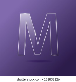 Glass letter M