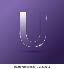 Glass letter U