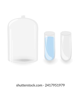 Glass lid for covering and 2 transparent flask with shadow and highlights for many different uses